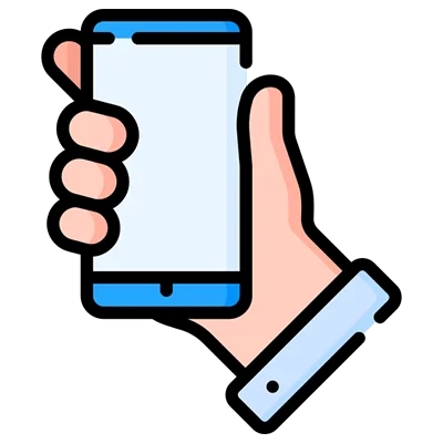 icon holding smartphone